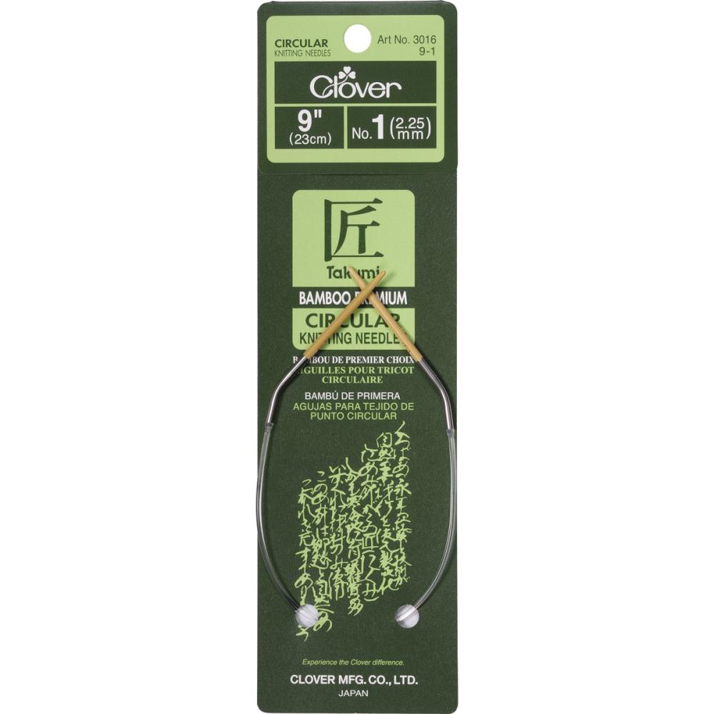 Clover Takumi Bamboo Circular Knitting Needles 9”