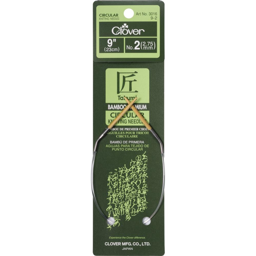 Clover Takumi Bamboo Circular Knitting Needles 9”