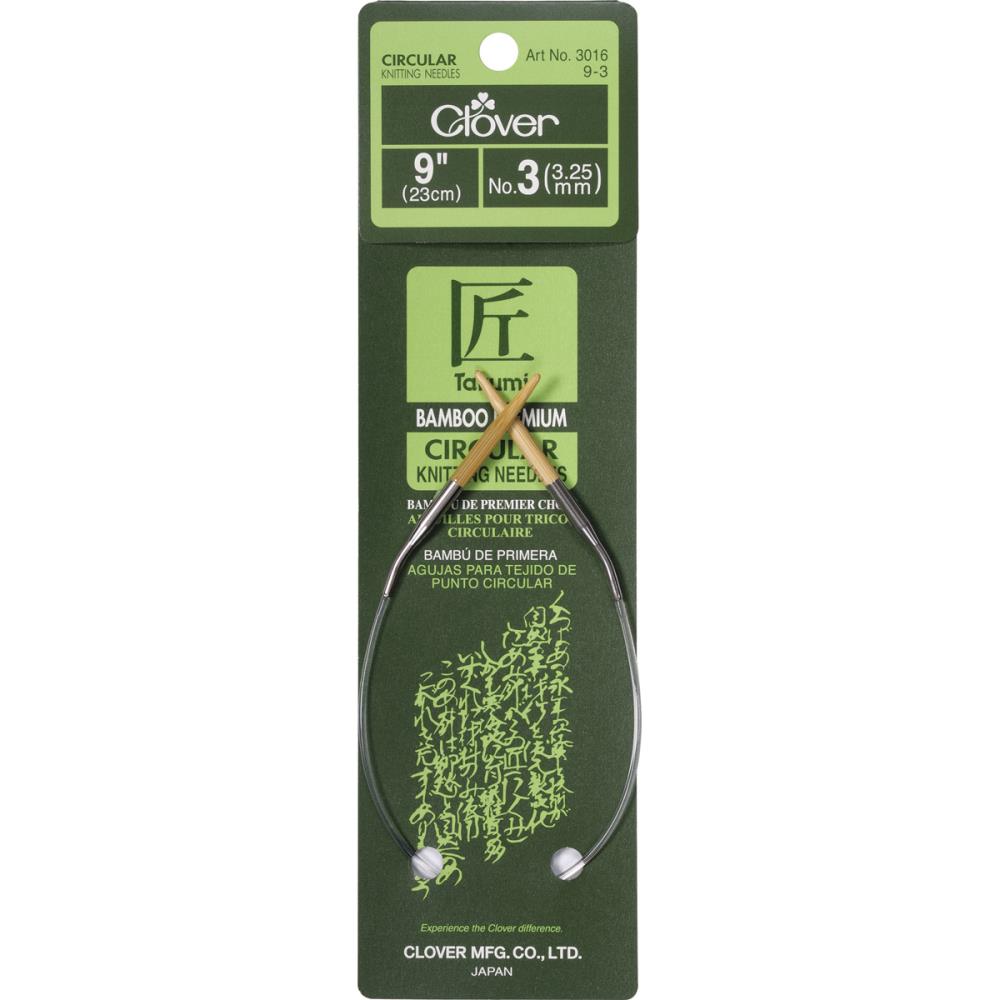 Clover Takumi Bamboo Circular Knitting Needles 9”