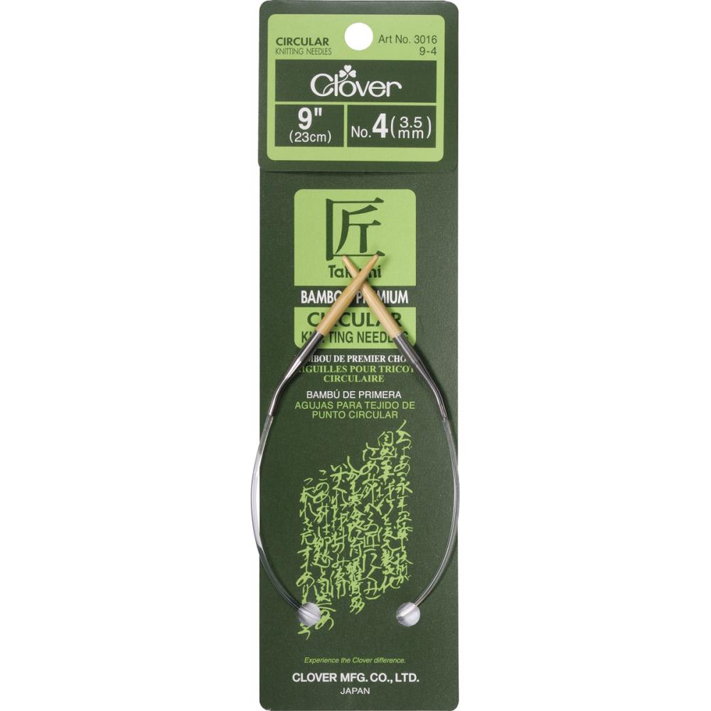 Clover Takumi Bamboo Circular Knitting Needles 9”