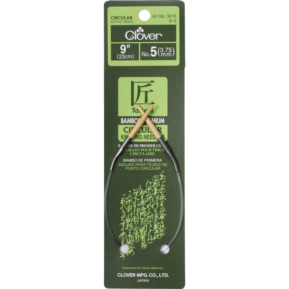 Clover Takumi Bamboo Circular Knitting Needles 9”
