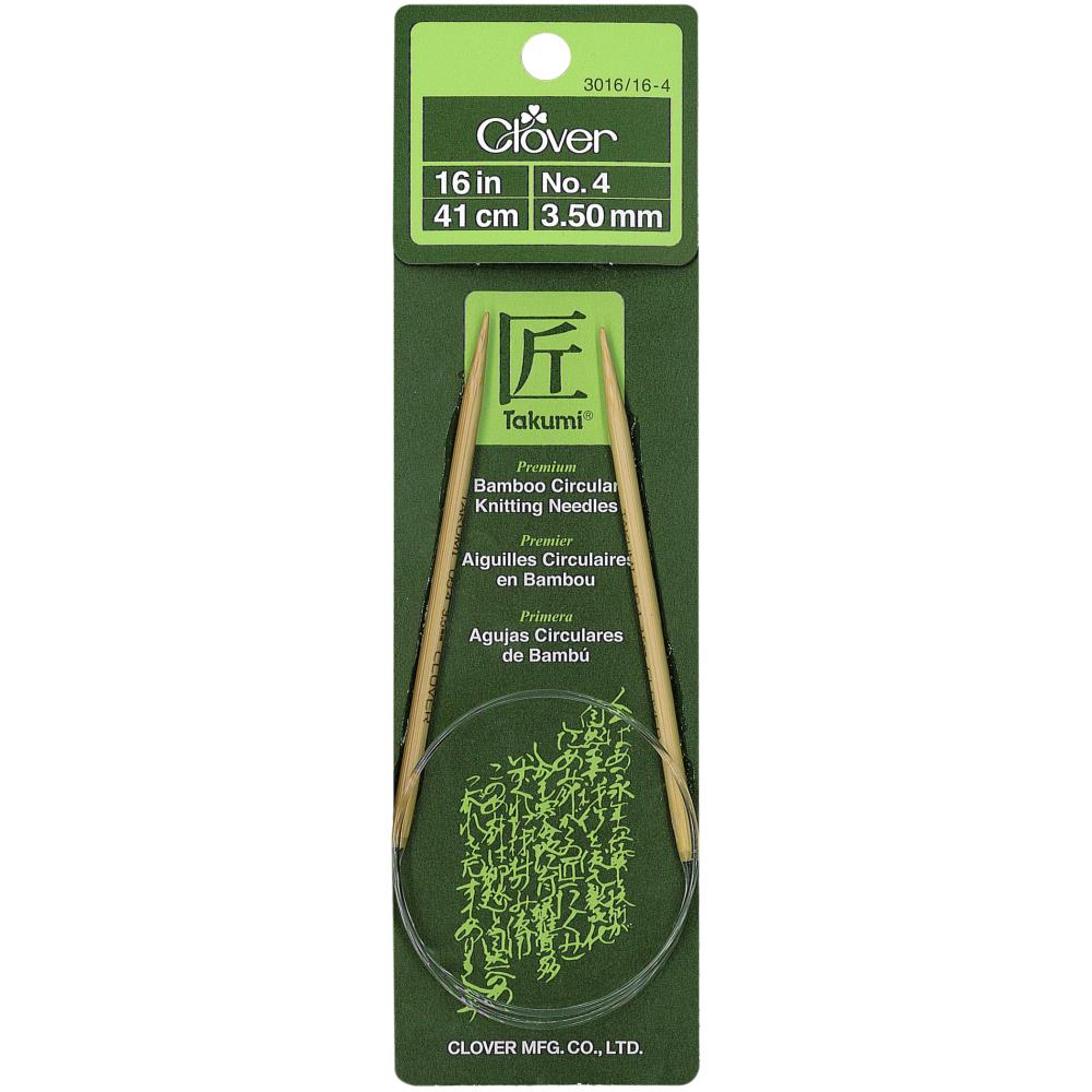 Clover Takumi Bamboo Circular Knitting Needles 16"