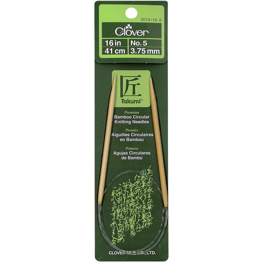 Clover Takumi Bamboo Circular Knitting Needles 16"