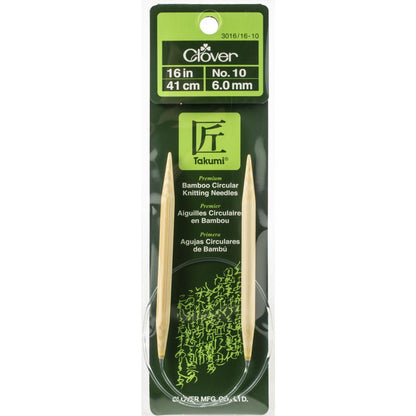 Clover Takumi Bamboo Circular Knitting Needles 16"