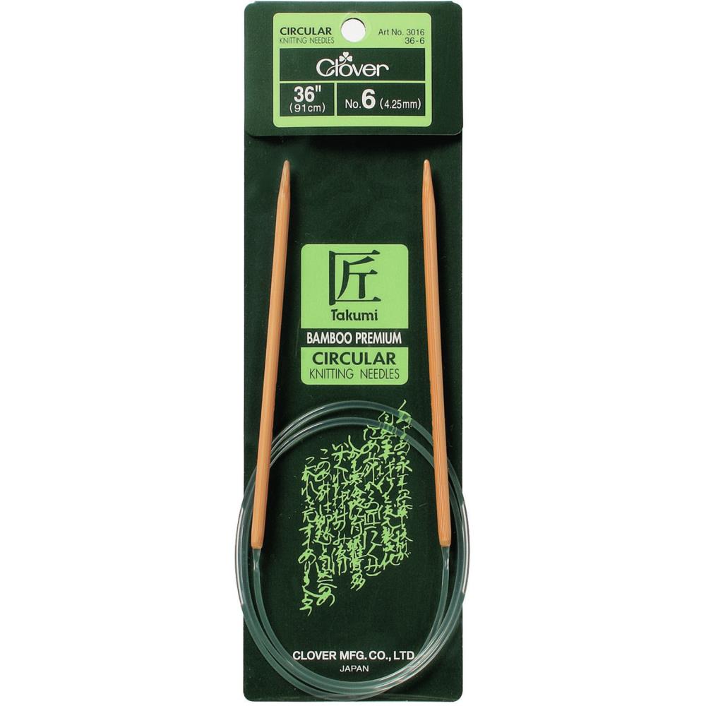 Clover Takumi Bamboo Circular Knitting Needles 36"