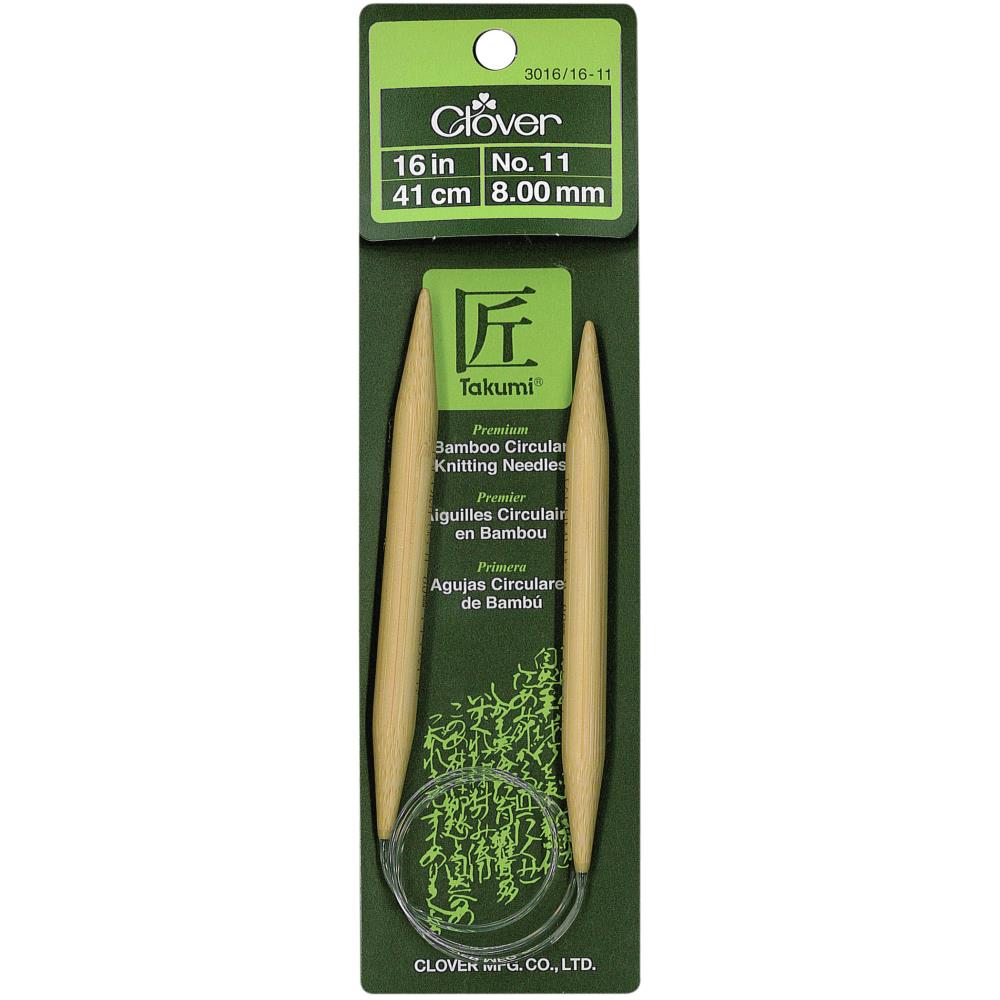 Clover Takumi Bamboo Circular Knitting Needles 16"