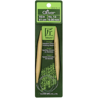 Clover Takumi Bamboo Circular Knitting Needles 16"