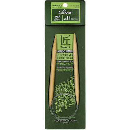 Clover Takumi Bamboo Circular Knitting Needles 24"