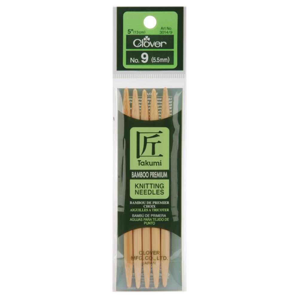 Clover Takumi Bamboo Double Point Knitting Needles  5”