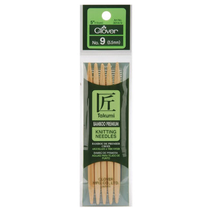 Clover Takumi Bamboo Double Point Knitting Needles  5”