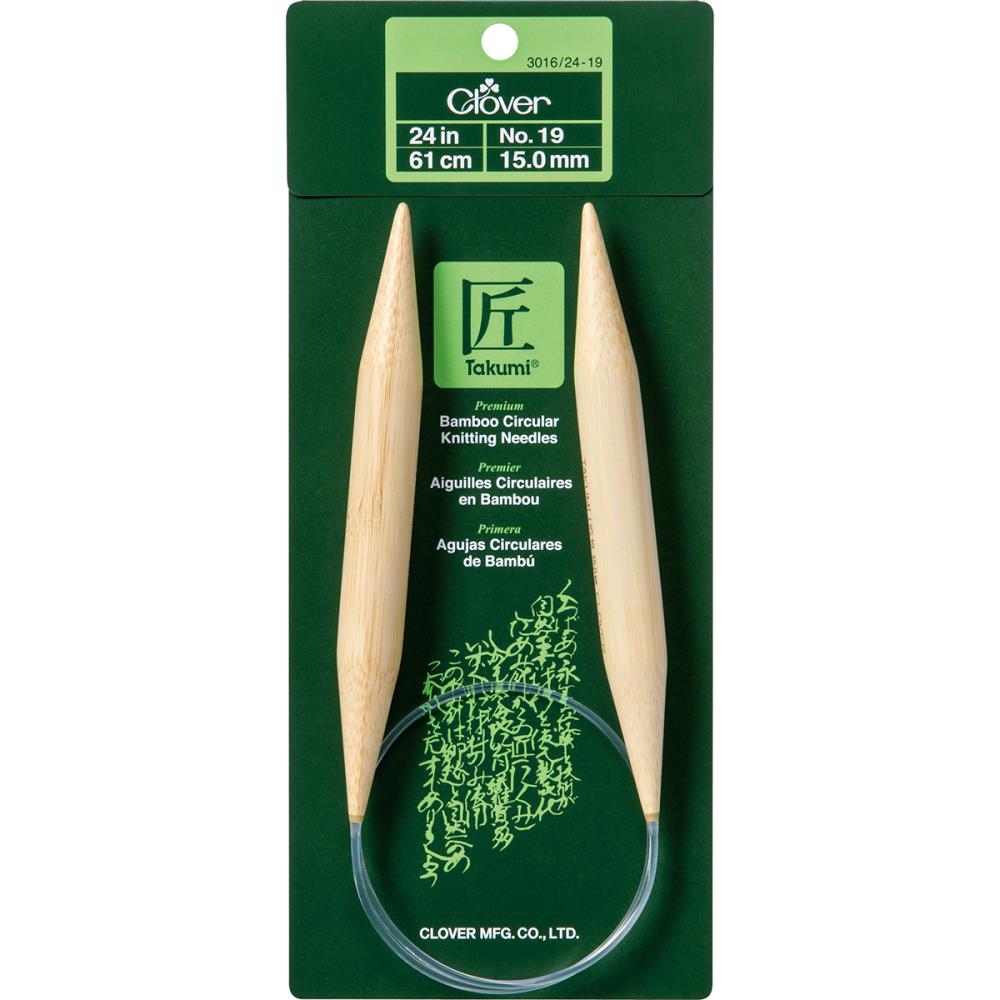 Clover Takumi Bamboo Circular Knitting Needles 24"