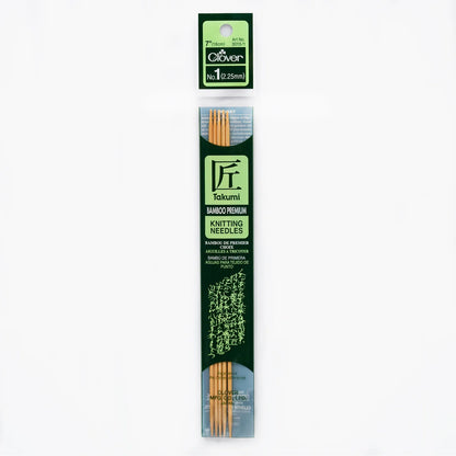 Clover Takumi Bamboo Double Point Knitting Needles 7"