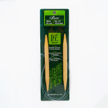 Clover Takumi Bamboo Circular Knitting Needles 36"