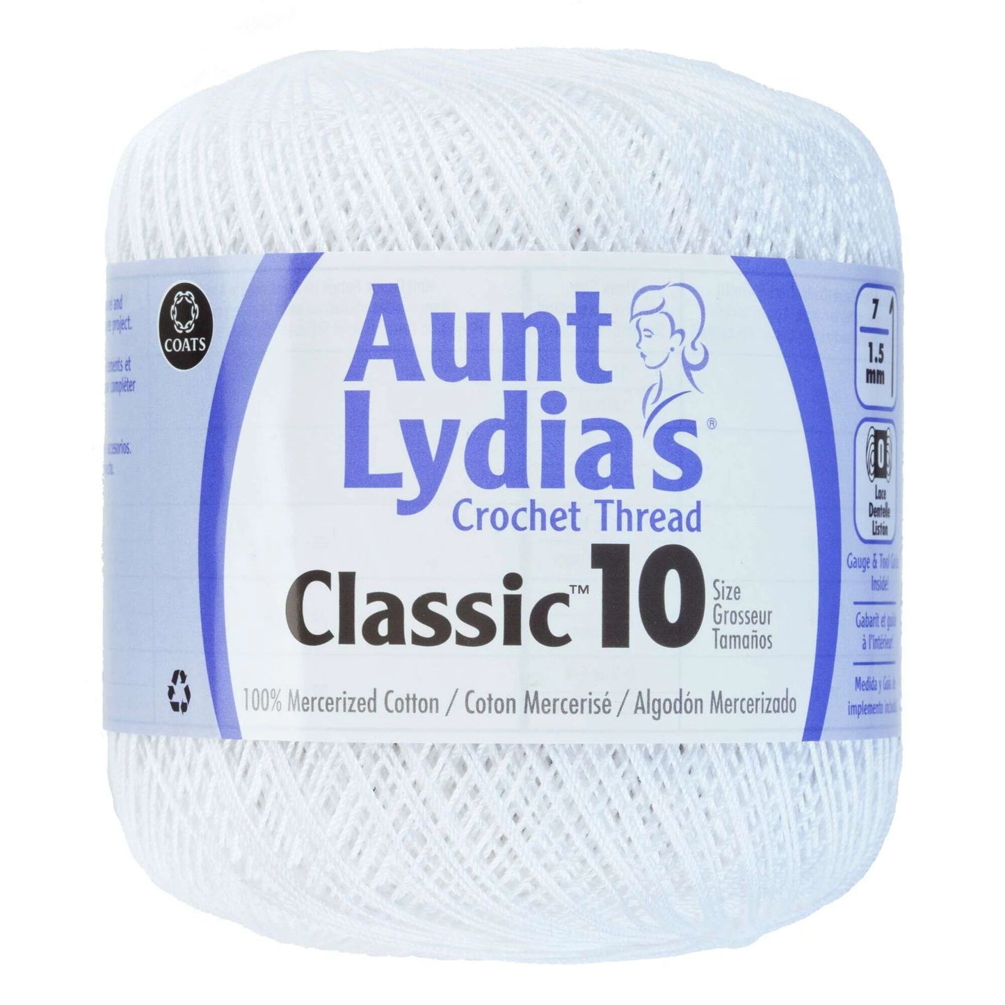 Coats & Clark Aunt Lydia’s Crochet Thread Classic 10 400 yds / 365 m