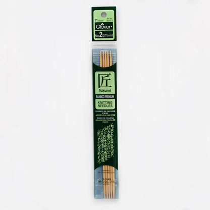 Clover Takumi Bamboo Double Point Knitting Needles 7"
