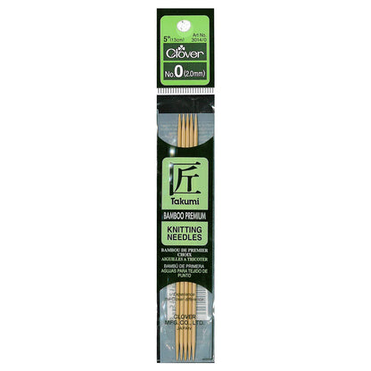 Clover Takumi Bamboo Double Point Knitting Needles  5”
