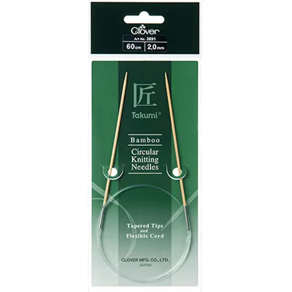 Clover Takumi Bamboo Circular Knitting Needles 24"
