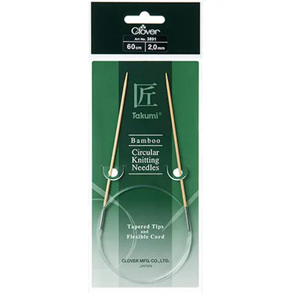 Clover Takumi Bamboo Circular Knitting Needles 24"