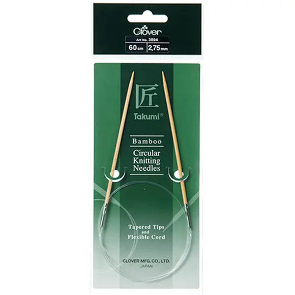 Clover Takumi Bamboo Circular Knitting Needles 24"