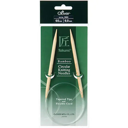 Clover Takumi Bamboo Circular Knitting Needles 24"