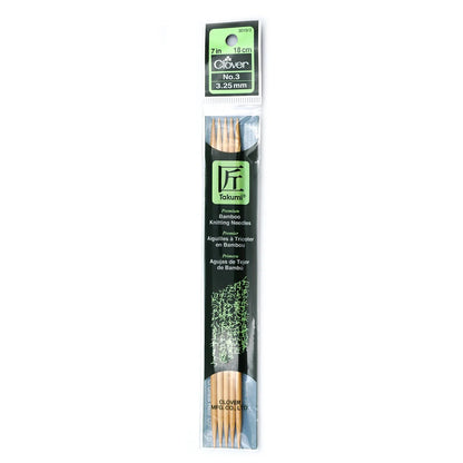 Clover Takumi Bamboo Double Point Knitting Needles 7"
