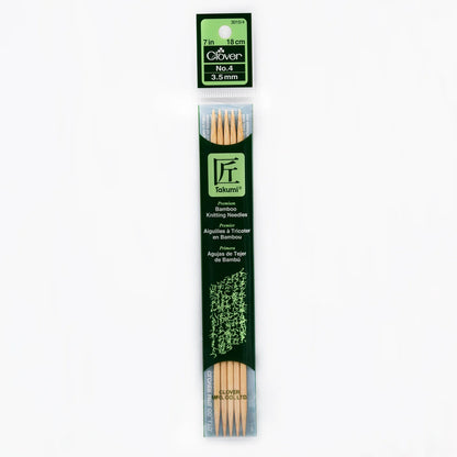 Clover Takumi Bamboo Double Point Knitting Needles 7"