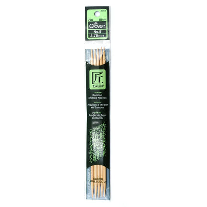 Clover Takumi Bamboo Double Point Knitting Needles 7"