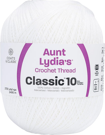 Coats & Clark Aunt Lydia’s Crochet Thread Classic 10 2730 yds / 2495 m