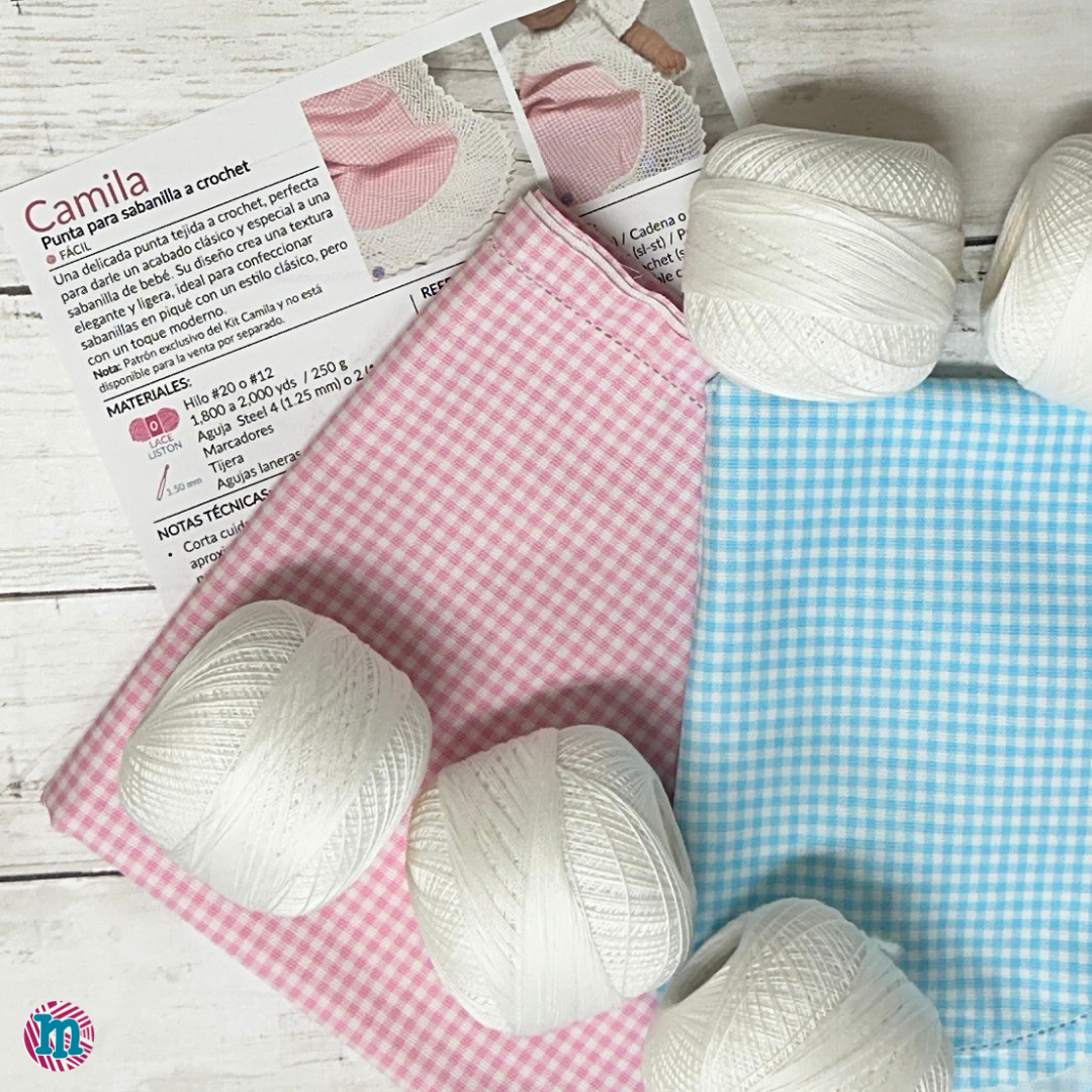 Kit Camila – Kit para sabanilla de pique con punta a crochet