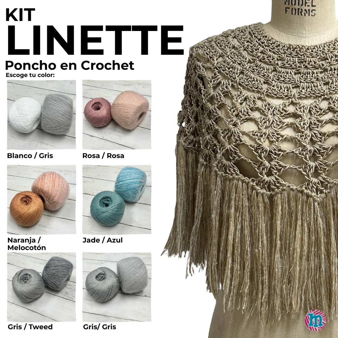 Kit Linette - Poncho en Crochet