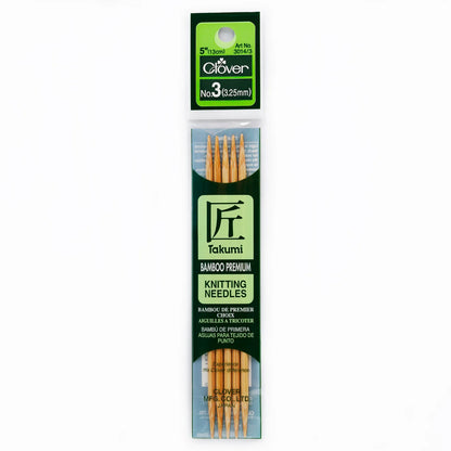 Clover Takumi Bamboo Double Point Knitting Needles  5”